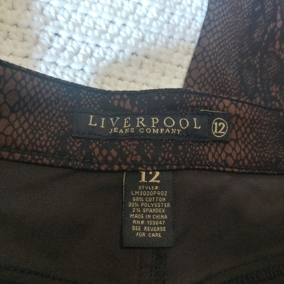 Liverpool Stitch Fix Snake Skin Print Pants Sz 12 - Picture 3 of 3